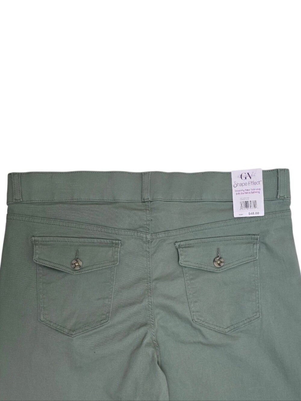 NWT Gloria Vanderbilt Pull On High Rise Wide Leg Crop Pants sz 16 Sage Green - Picture 10 of 11
